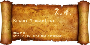 Krohn Armandina névjegykártya